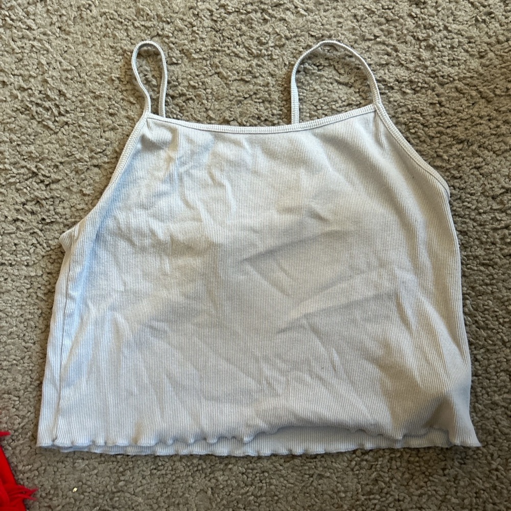 Crop Top tank top light blue cotton material good condition